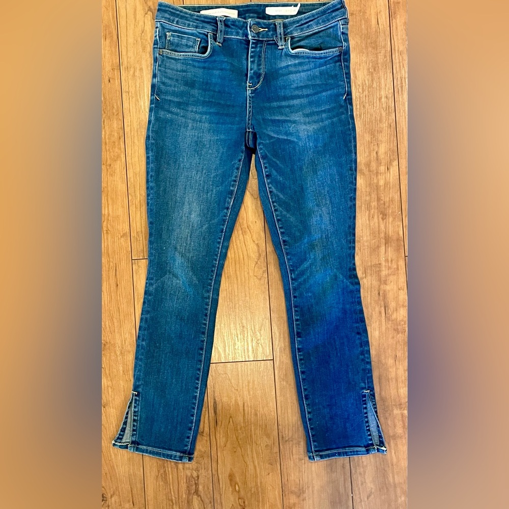Pilcro and the Letterpress Jeans Womens 28 Blue Stet Split Ankle stretch